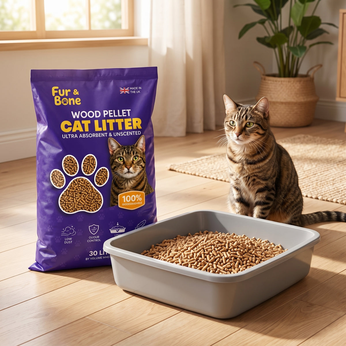 Ultra-Absorbent Wood Pellet Litter 30L