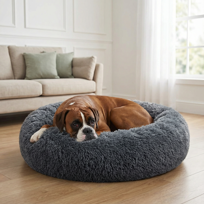 Plush Donut Pet Bed-Pet Supplies-Fur & Bone-Dark Grey-40cm-DREIBACH