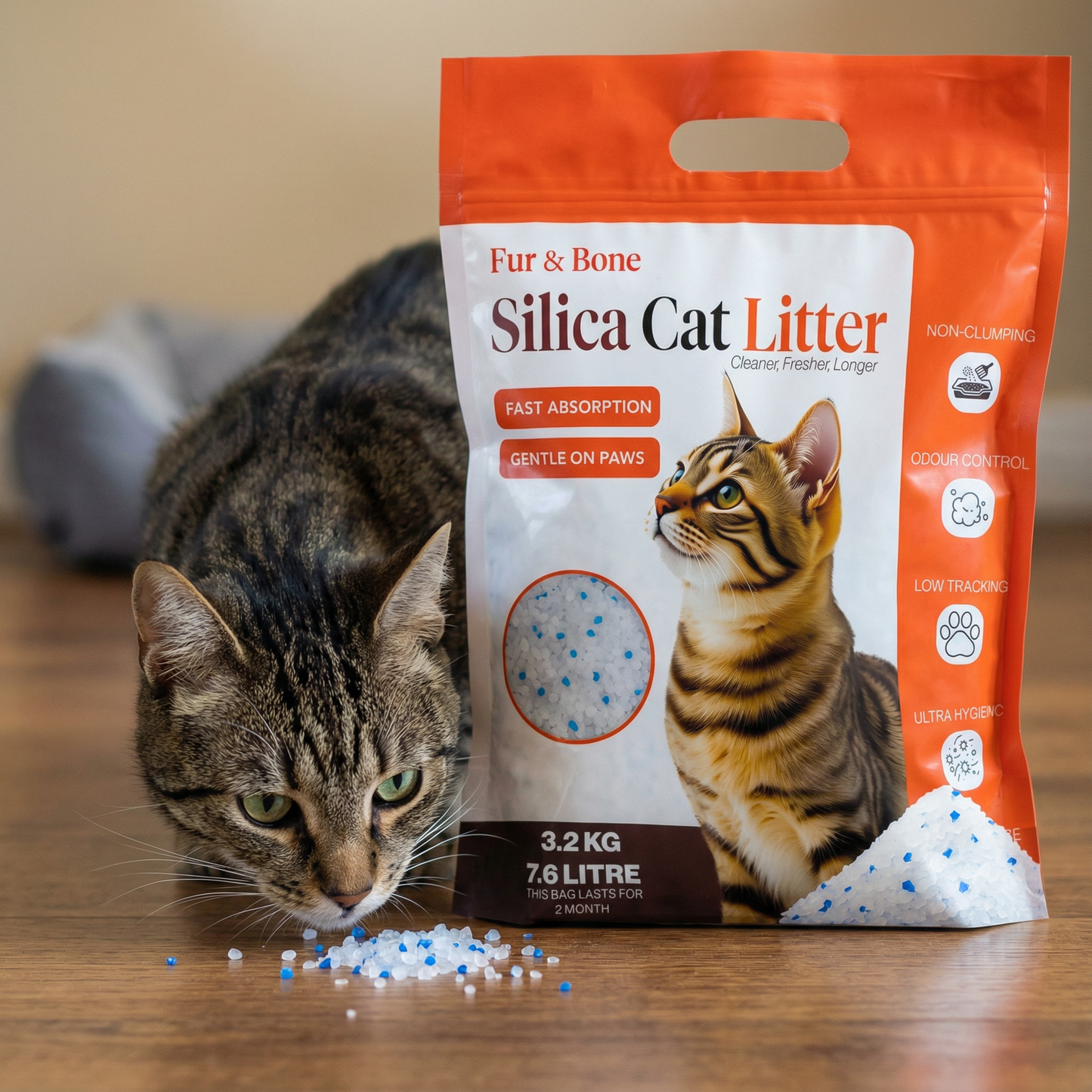 Ultra-Absorbent Silica Cat Litter-Pet Supplies-Fur & Bone-3.8L-DREIBACH